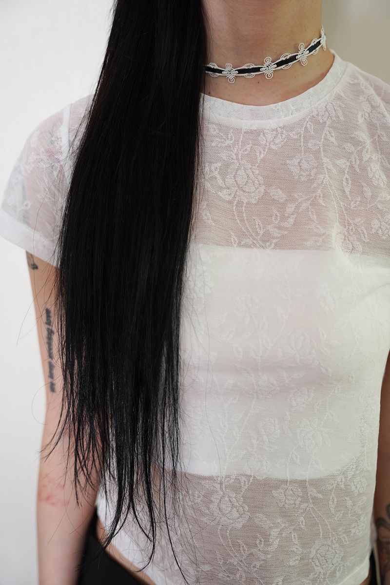 Me愛 - Mowol (暮月) choker (Black/White)