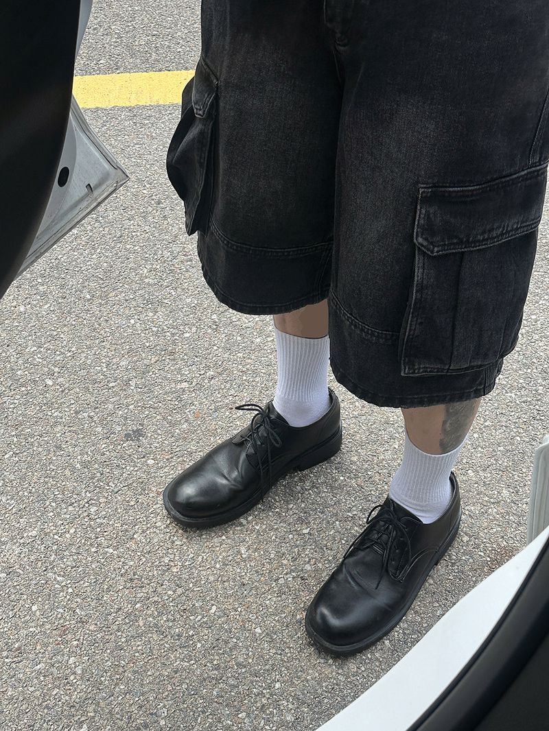 No.1308 blunt 4hole derby SHOES