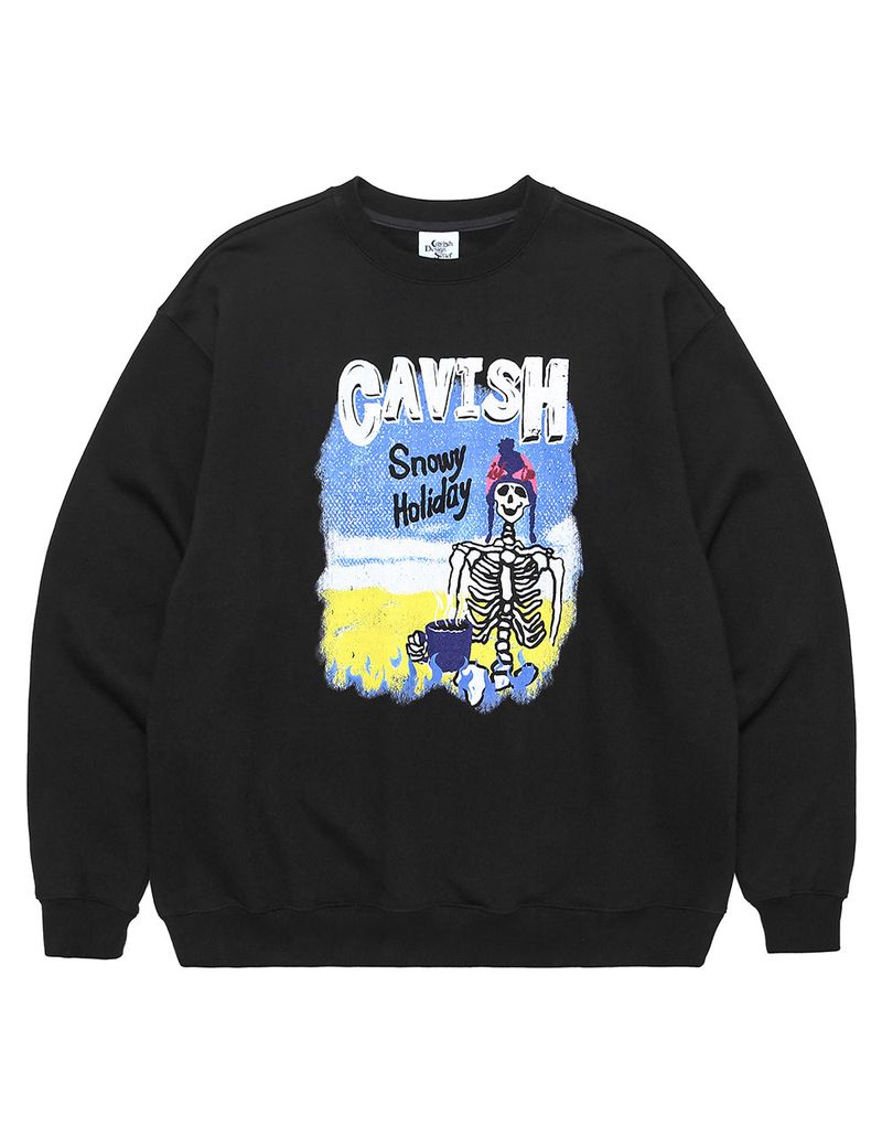 cavish（カビシ）の「SNOWY HOLIDAY SWEATSHIRT BLACK(CV2CFUM465A)（Tops）」