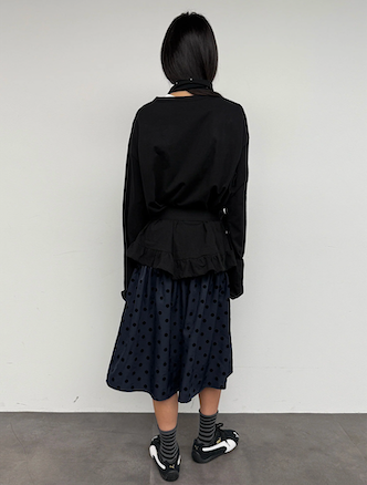 NATTY CARDIGAN IN BLACK (SCARF SET)