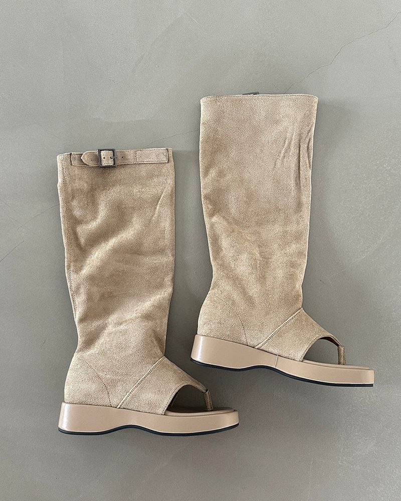 hoof suede flip summer boots