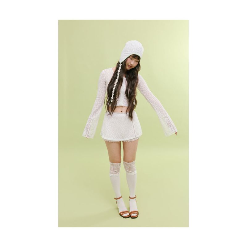 Lace skort white
