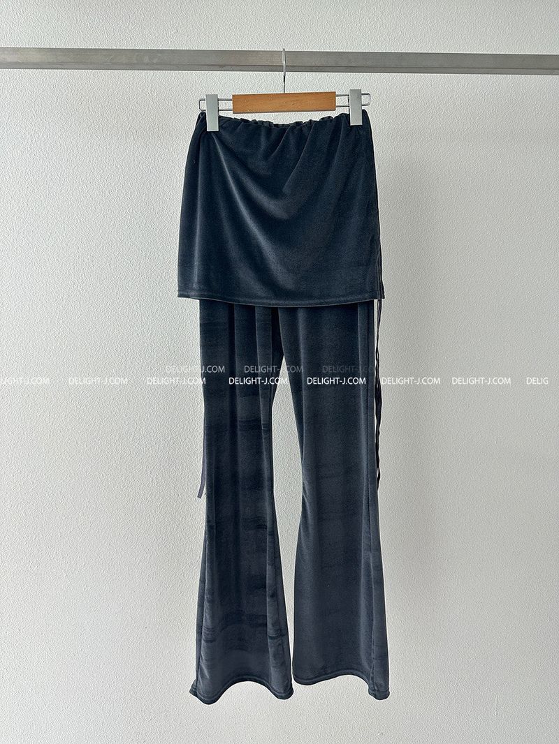 May Velvet Shirring Pants