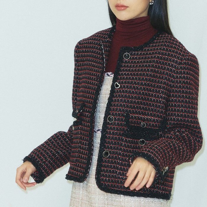 Bulgaria virgin wool tweed jacket / Black