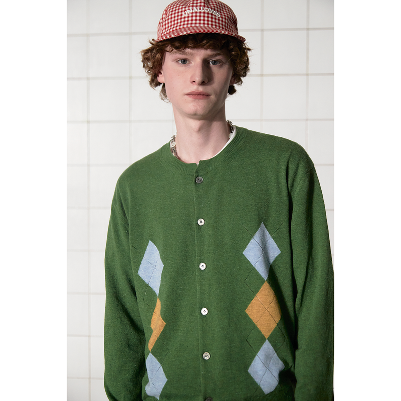 LOGO GINGHAM CHECK CAP / RED