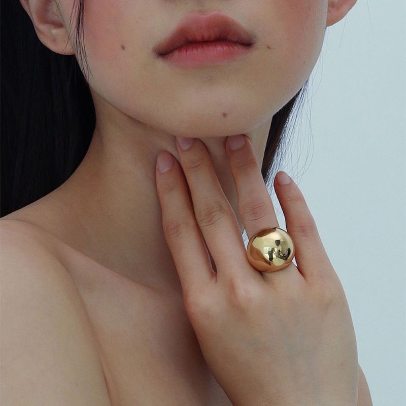studio HAE(スタジオヘ)の「【MADE】 Gold one sided sphere ring(Accessories)」