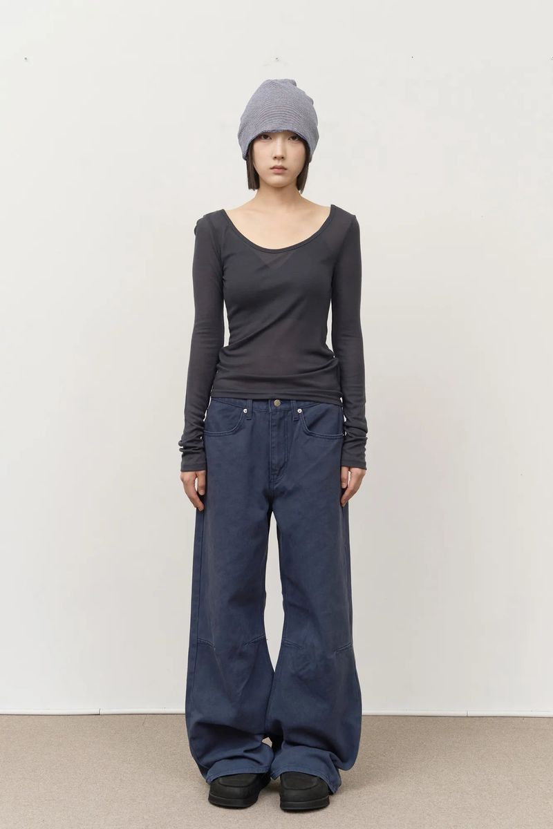 (W) Plave Tencel Top