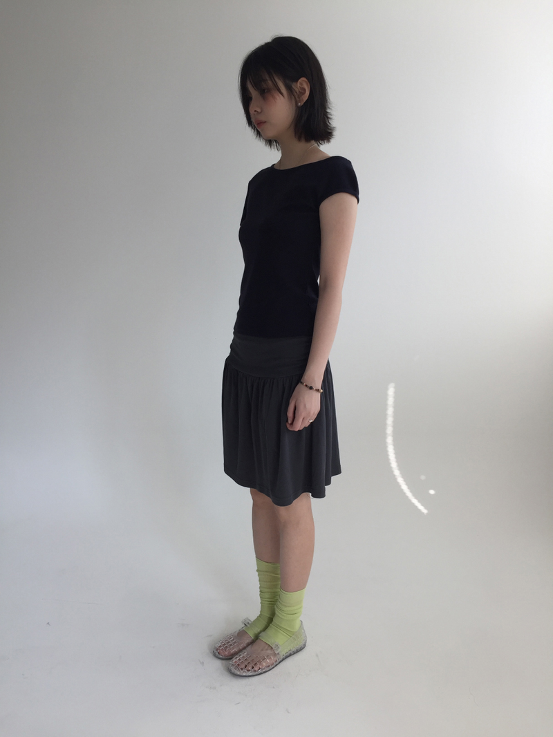 Moa Shirred Midi Skirt (4color) 