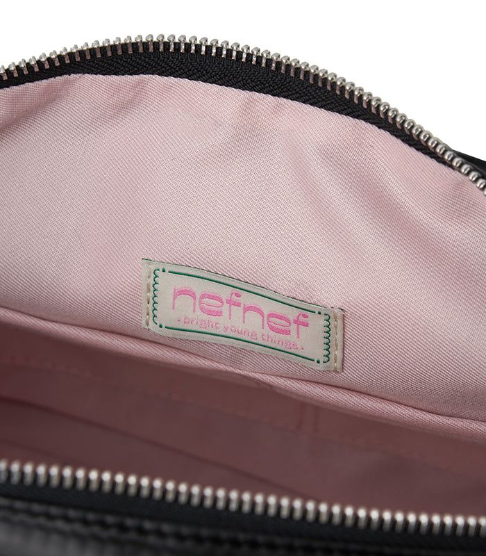 glossy ribbon duffle bag_black