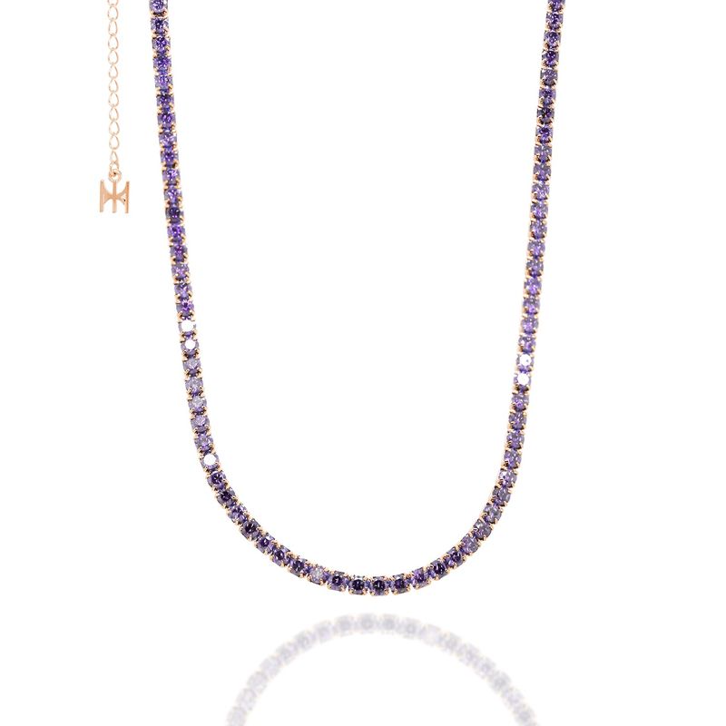 MACIER（マシール）の「[S925] Violet Mini Tennis Necklace (rosegold)（Accessories）」
