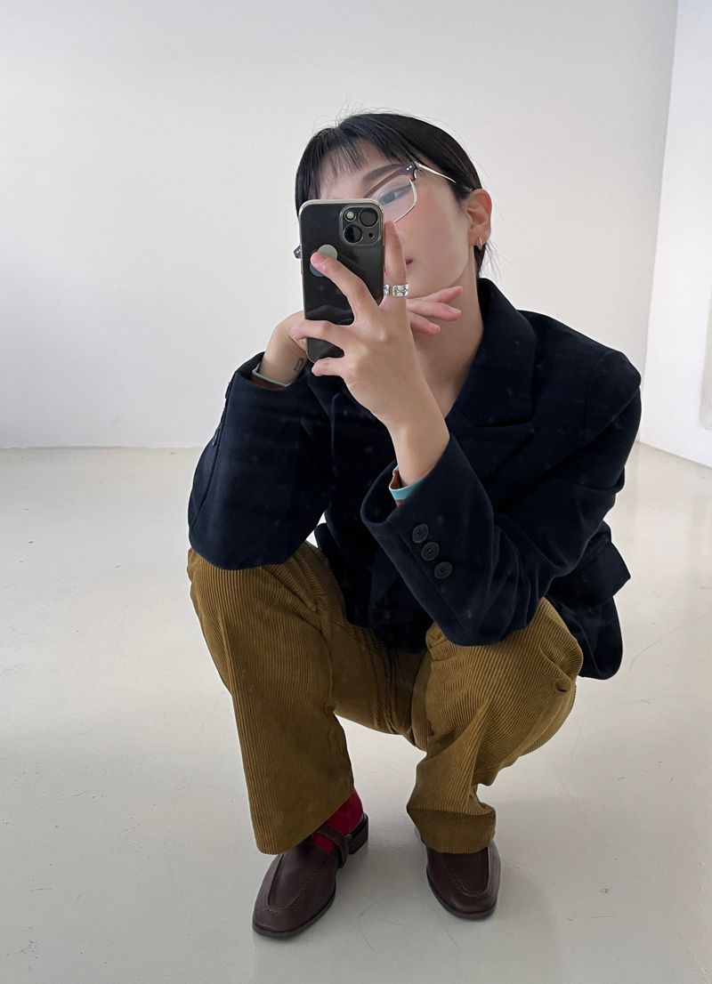 Muse wool collar short coat