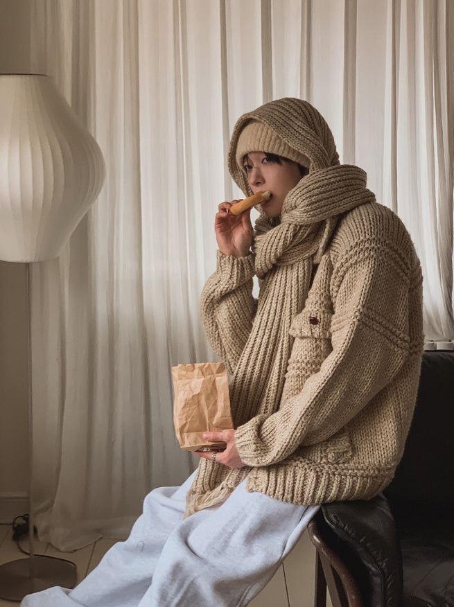 [wool20%] Ellie Bocashi weaving muffler