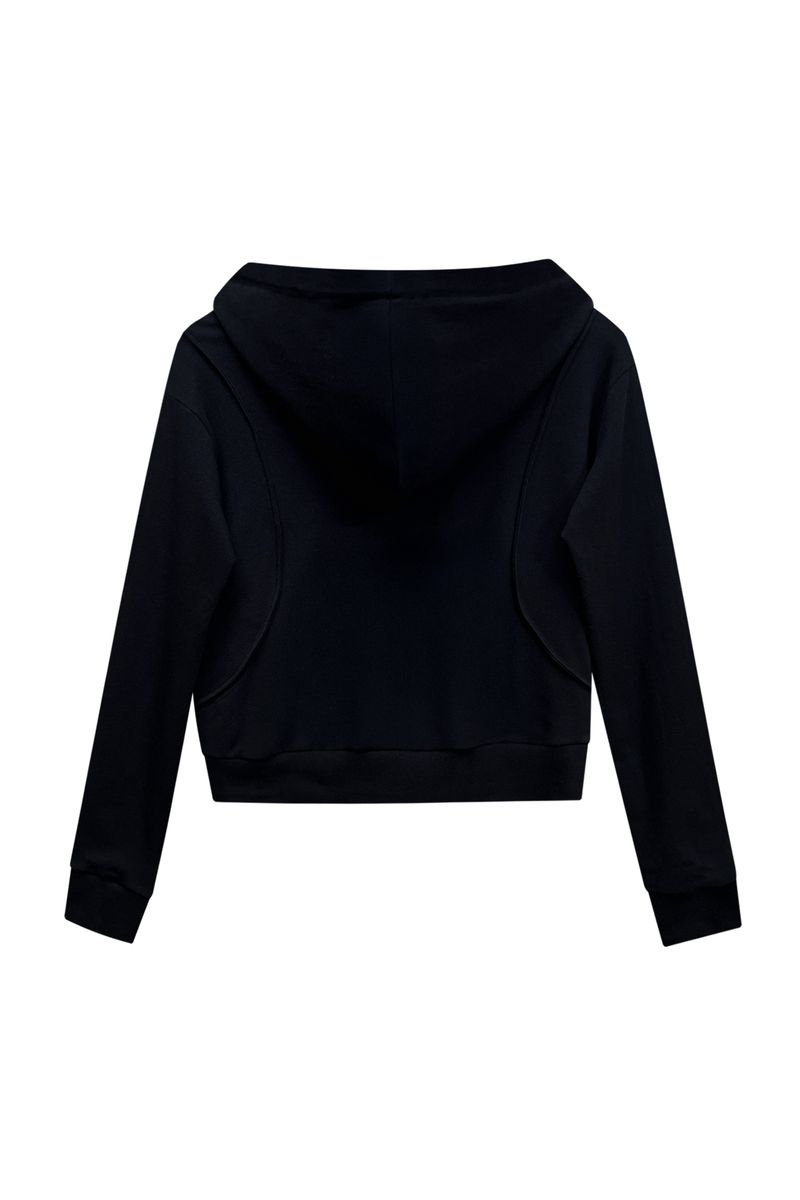  SILENT MIRAGE CROP HOOD ZIP-UP / BLACK