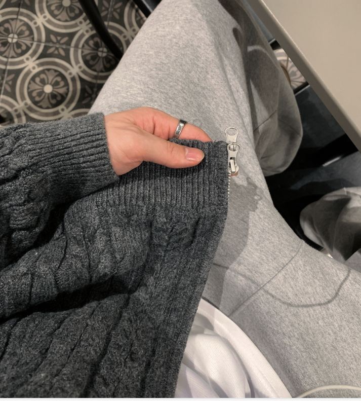 Amp Ghost Cable Semi-Over Two Way Knit Zip-Up