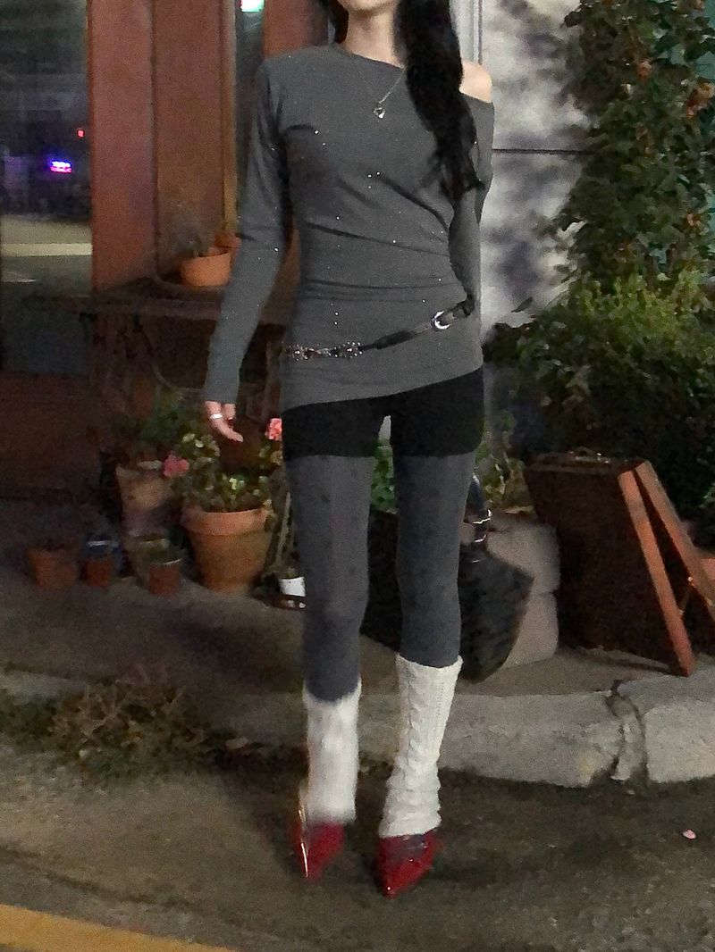 Gray Ribbon Stocking