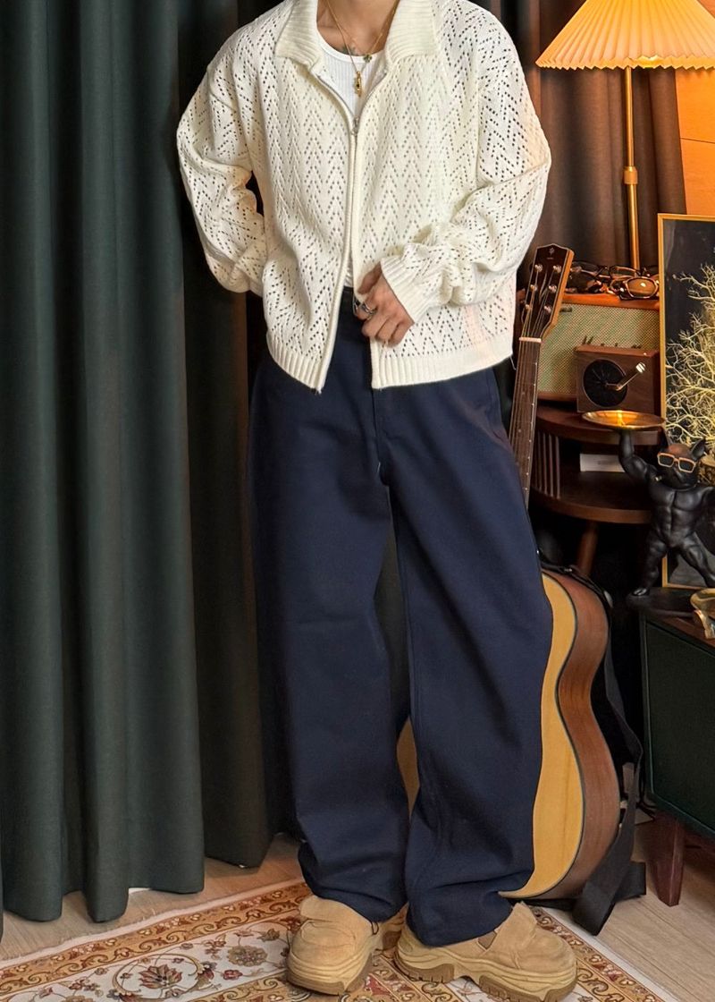 Detail Wide Cotton Pants 3COLOR