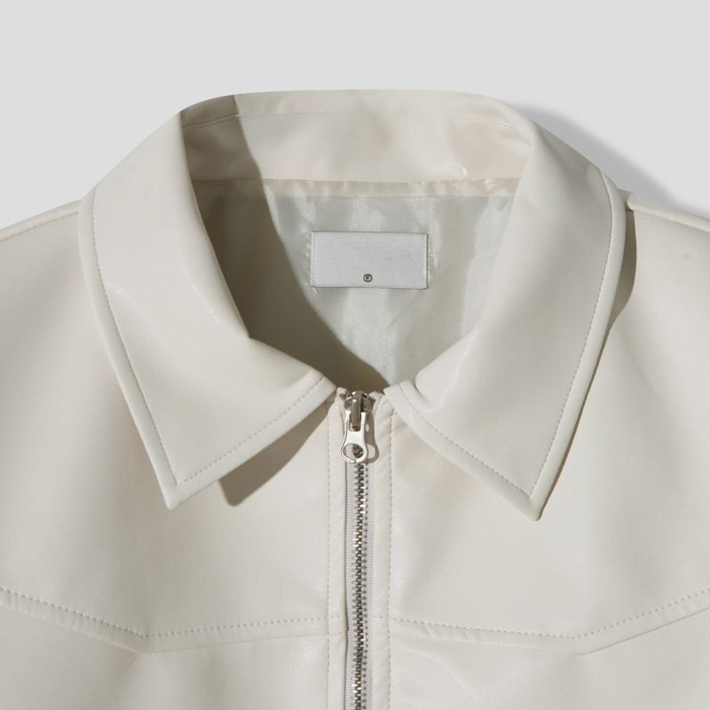 Louis Leather Sporty Crop Jacket (2 colors)