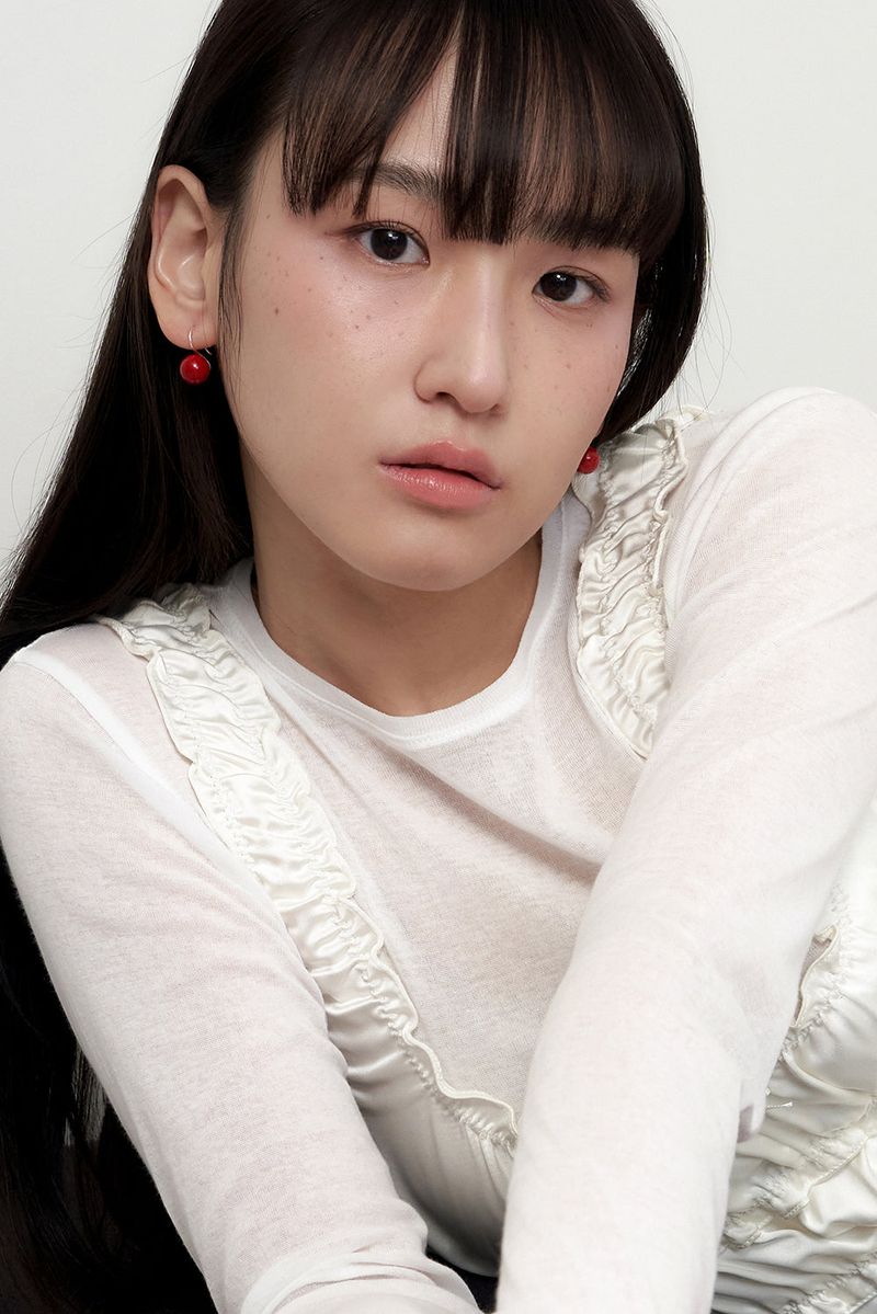 [silver925] red ball hook earring