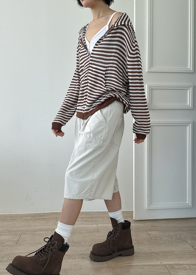 MESH STRIPE ZIP-UP