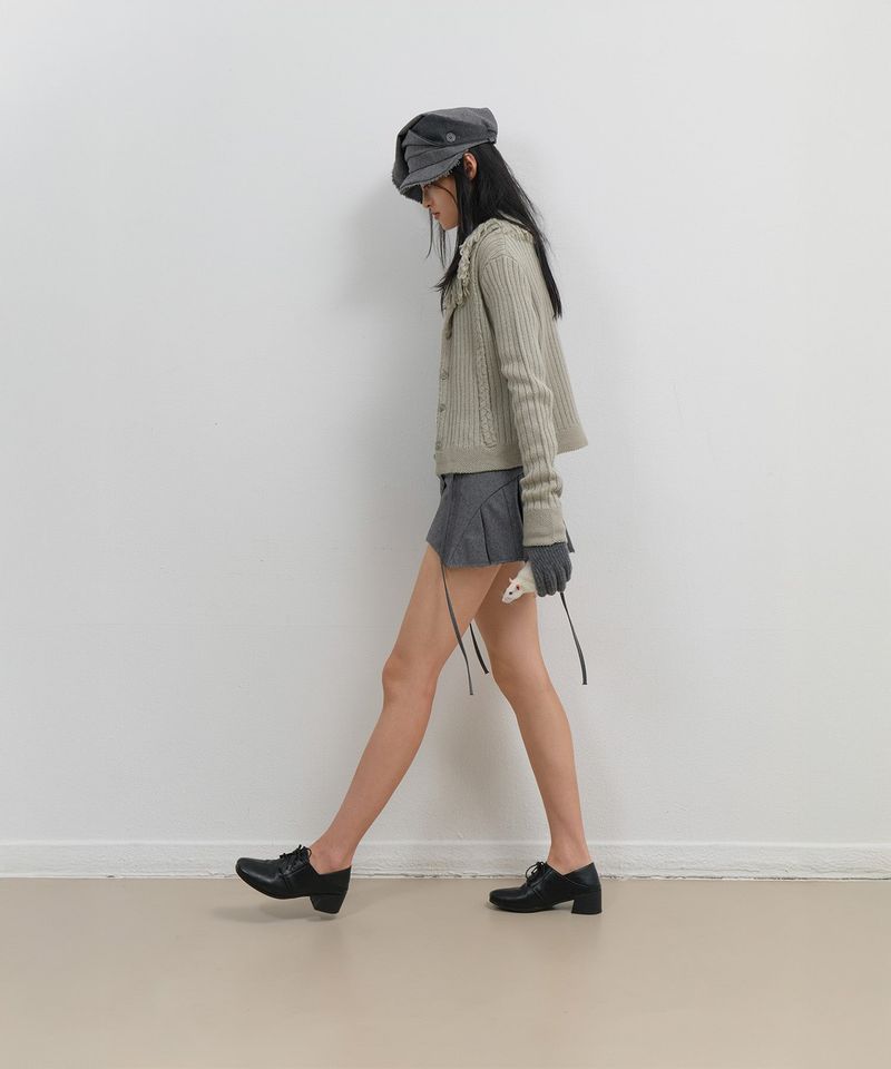 ojos（オホス）の「Tassel Collar Knit Cardigan / Grey（Tops）」