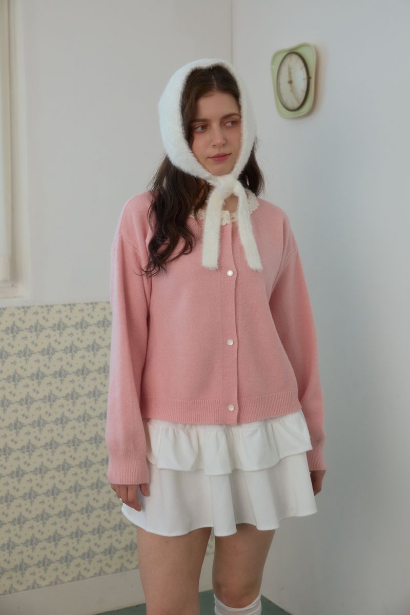 PINK PINEAPPLE（ピンクパイナップル）の「COTTAGE LACE KNIT CARDIGAN（Tops）」