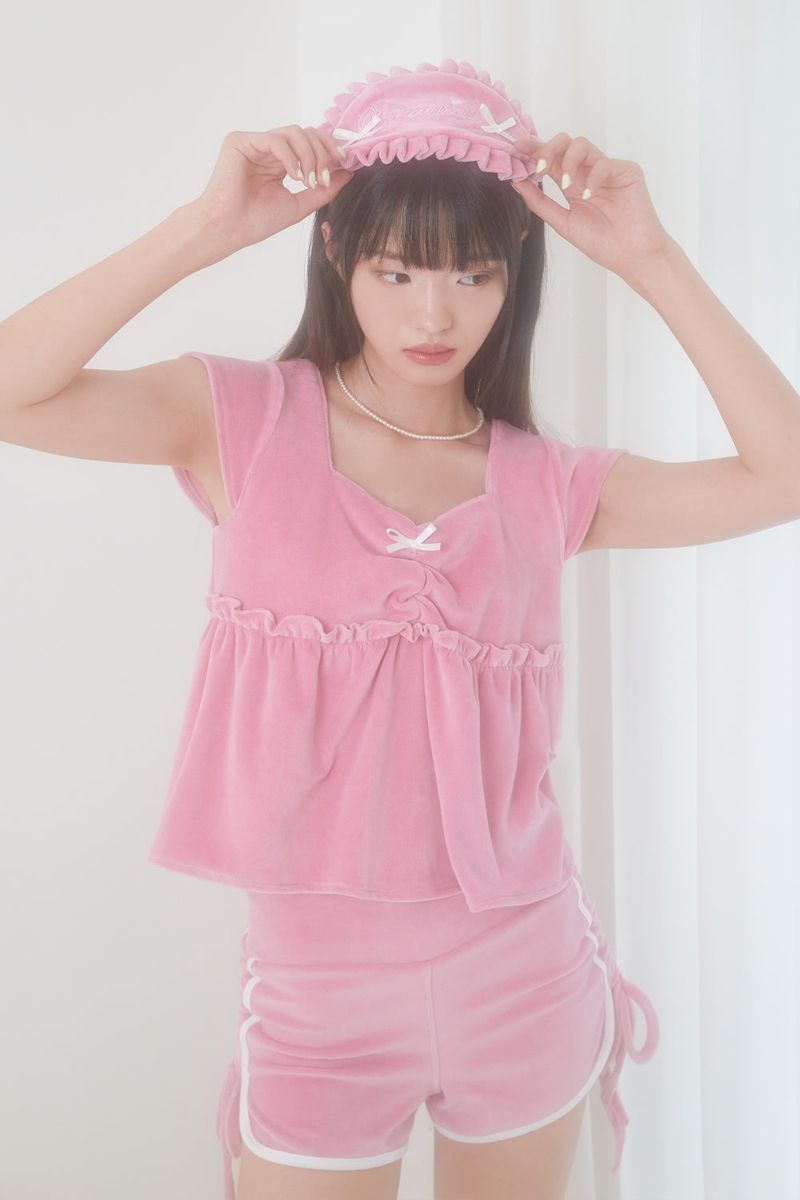 VELVET RIBBON PAJAMA EYE PATCH (PINK)
