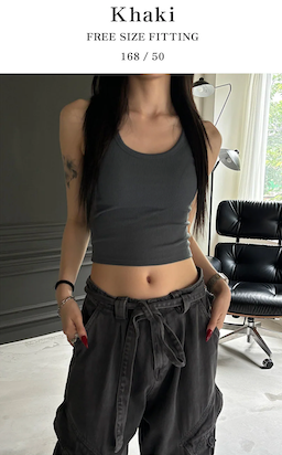 [BASIC ITEM] Rib crop sleeveless(9color)