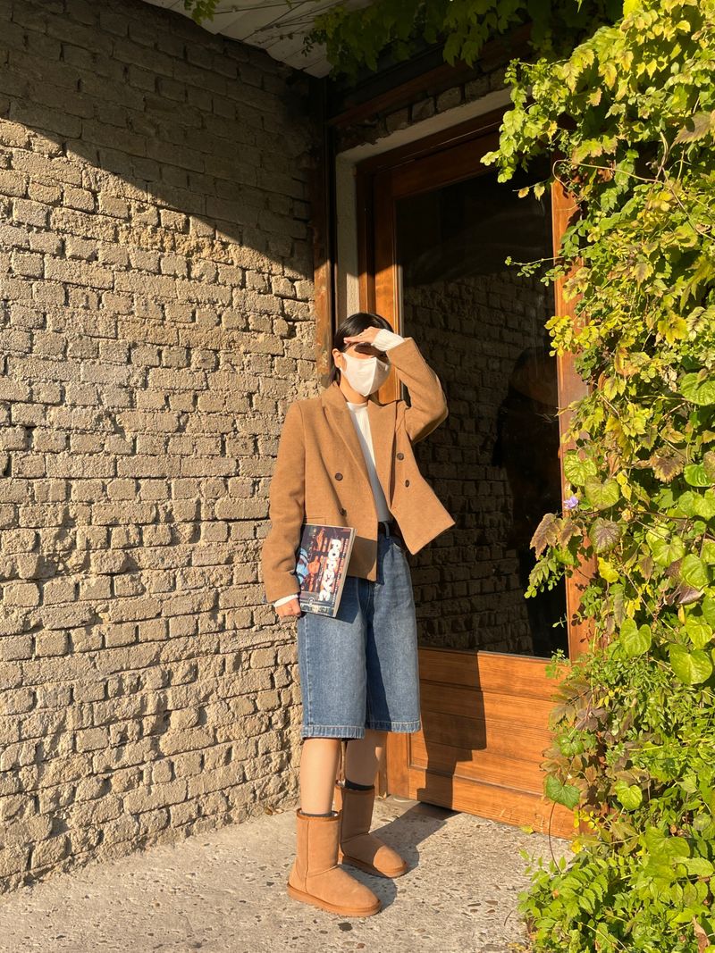Muse wool collar short coat