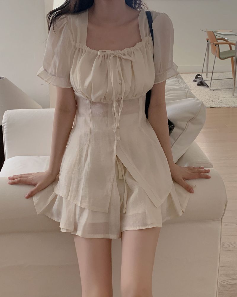 Sheet Blouse & Pants Set