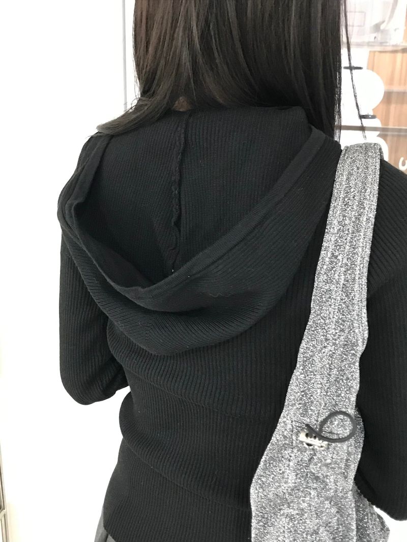 Behind hood T
