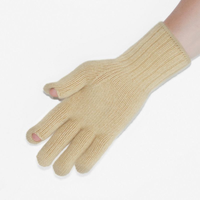 Cashmere Blend Touch Gloves_Yellow
