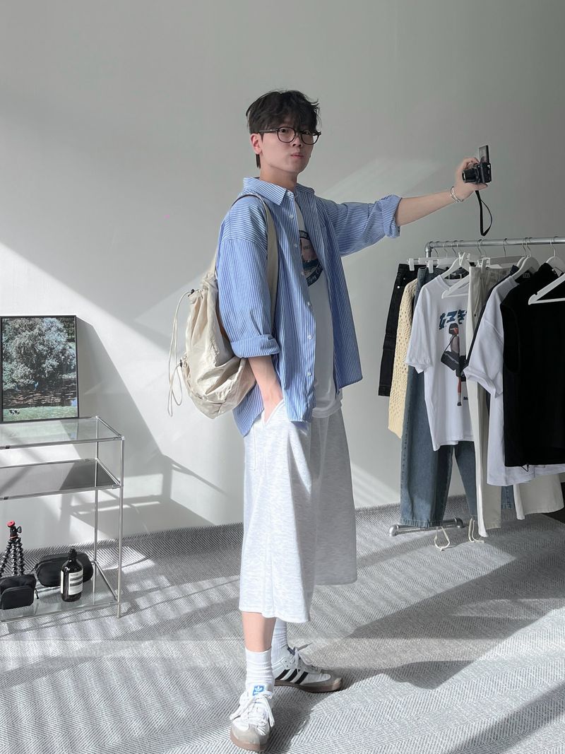 SIO two tuck bermuda sweat pants