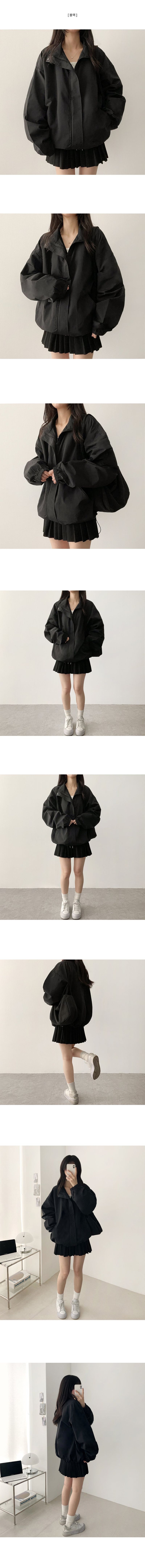 Poe High Neck String Overfit Windbreaker Jumper
