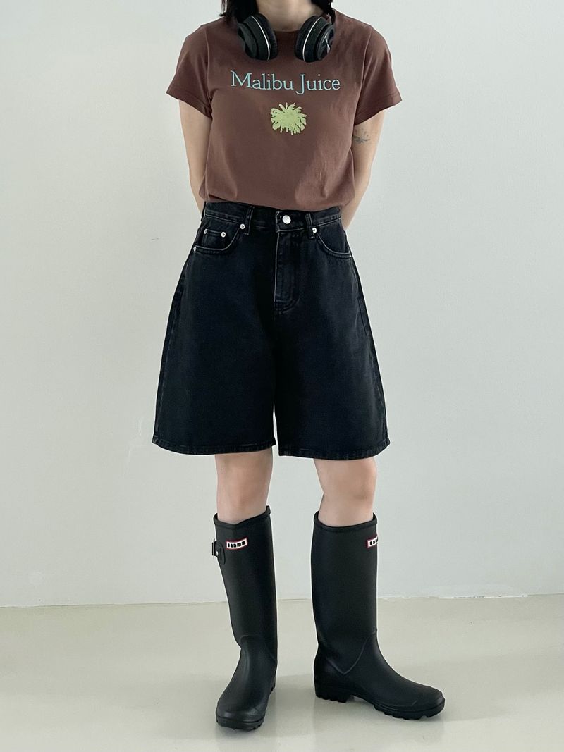 Dark blue half-pants