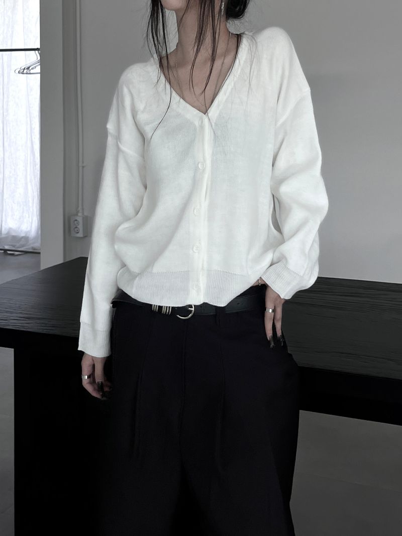minimal basic knit cardigan (2color)