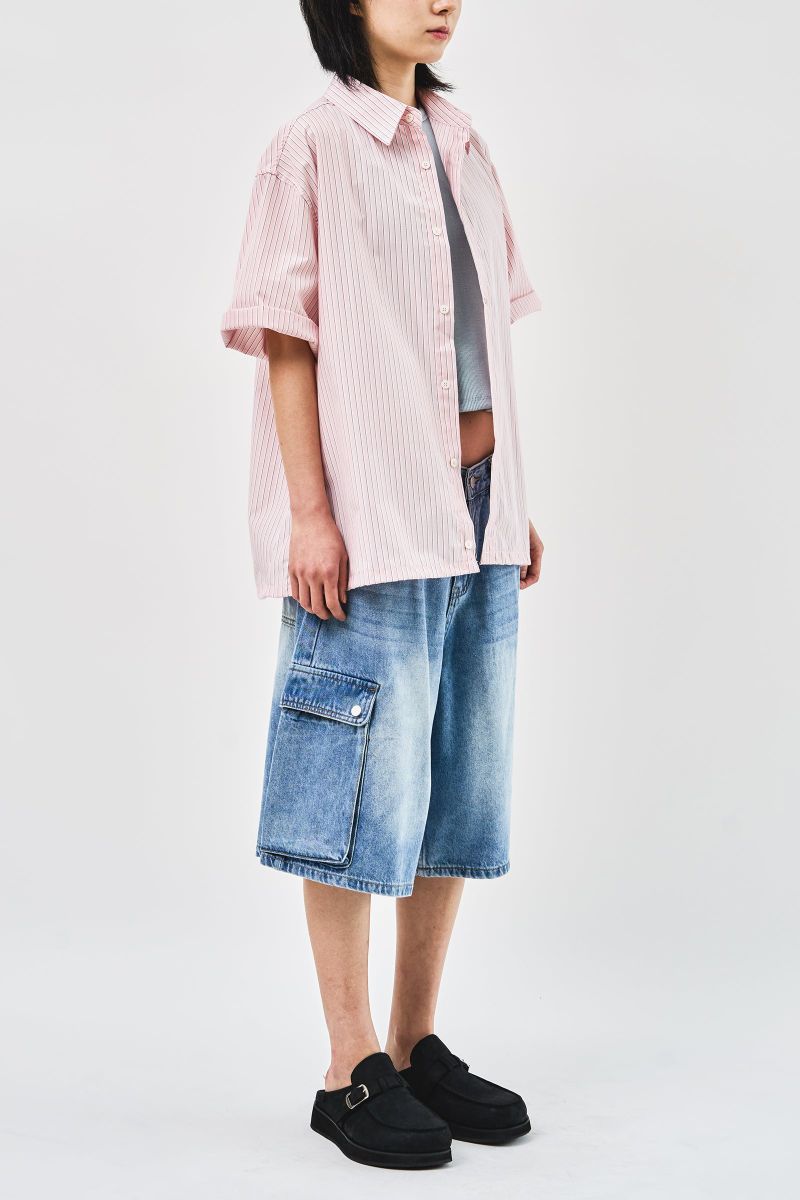 Baek Denim Cargo Bermuda (2color)