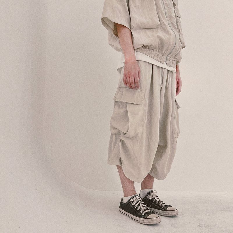 street shape capri shorts_beige