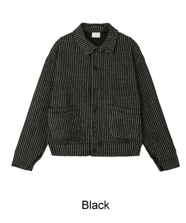 Heren Collar Ribbed Cardigan