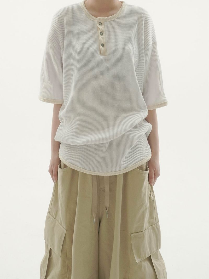 Daying waffle short sleeve T-shirt -5C