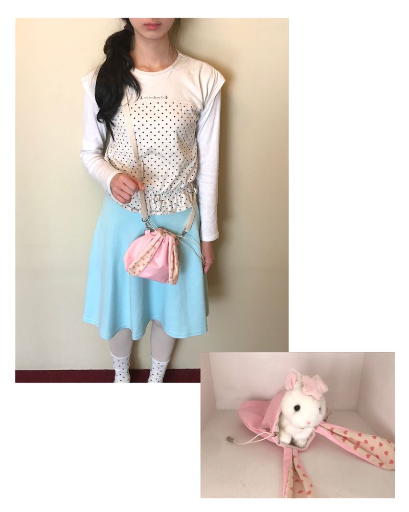 Bunny bag - Pink heart