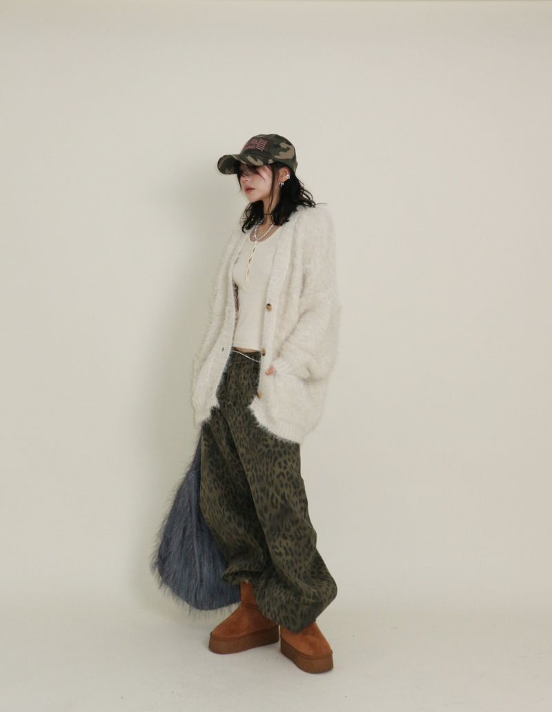 Featheryan Rouge Long Angora Cardigan