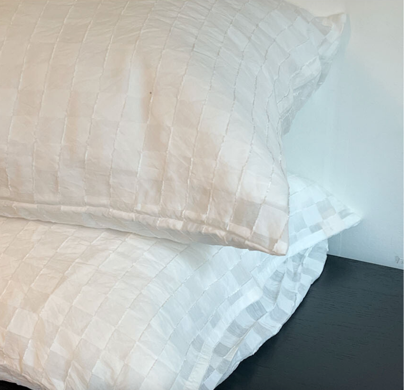 CLEAR CHECK PILLOW COVER