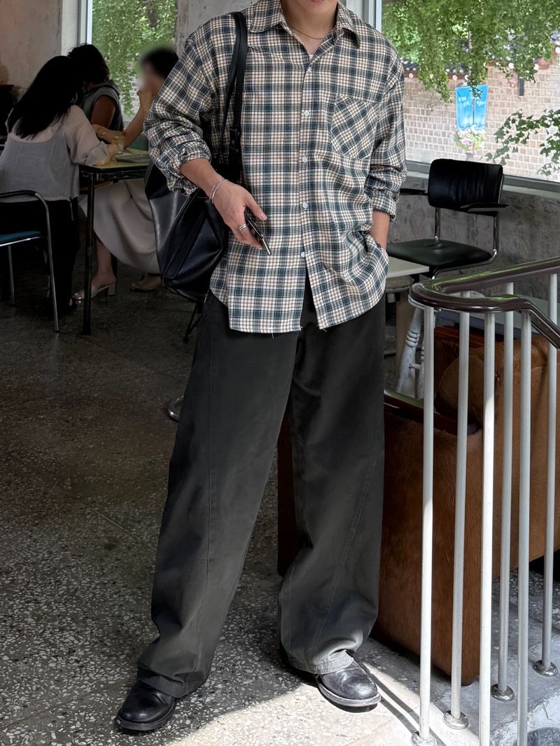Muff cut half-banding pants