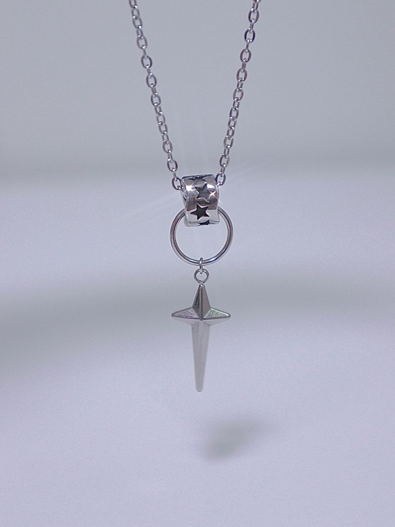 black wave ring star necklace
