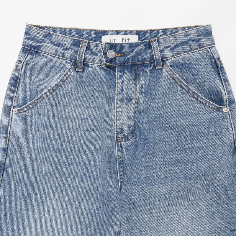 DENIM STRAP WIDE PANTS code 18105