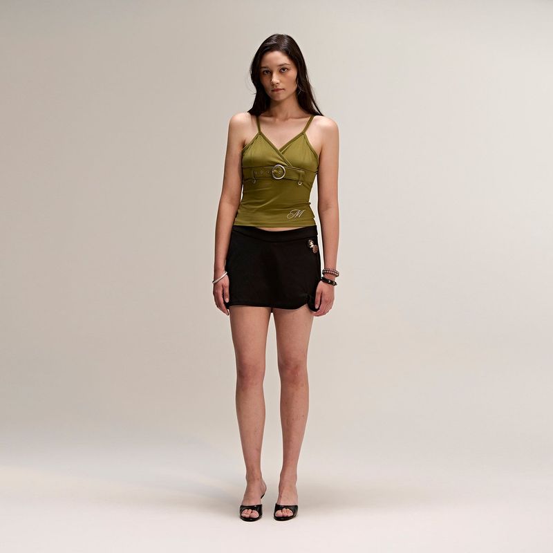 Belted Sleeveless Olive