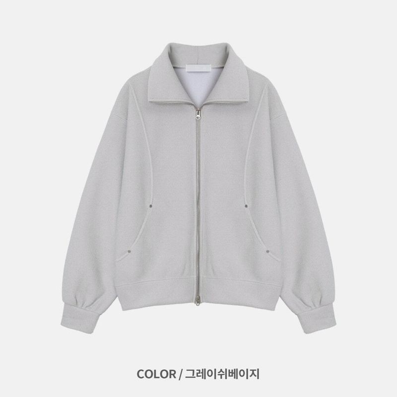 Remind knit zip up