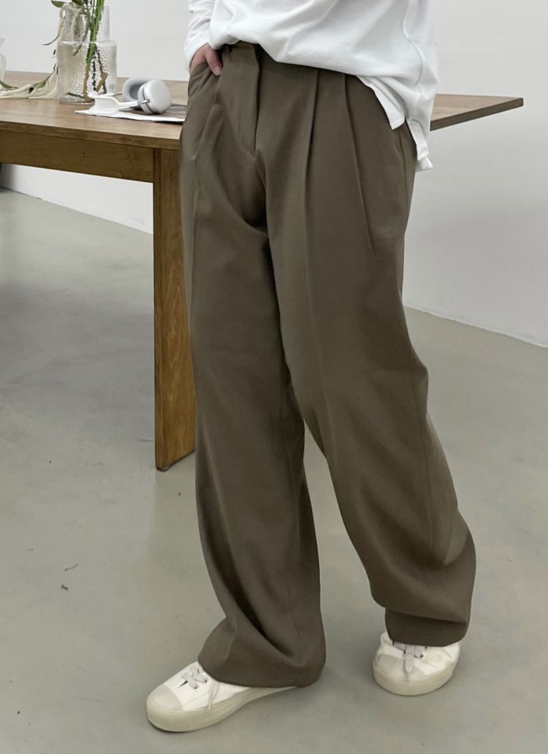 ABLE TWO TUCK WIDE SLACKS(5COLOR)