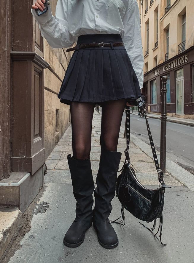 Temp pleated miniskirt (+Belt set)