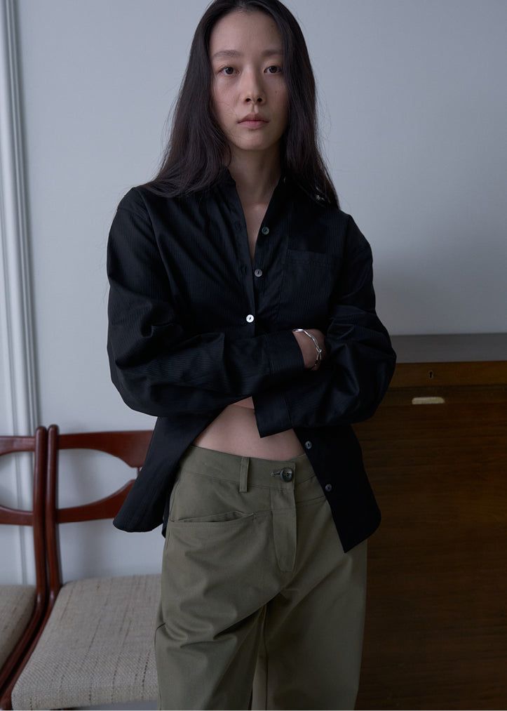 Malissa Straight Cotton Pants (Khaki)